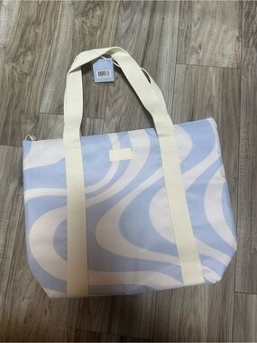 Ulta Beauty Light Blue and White Wave Tote